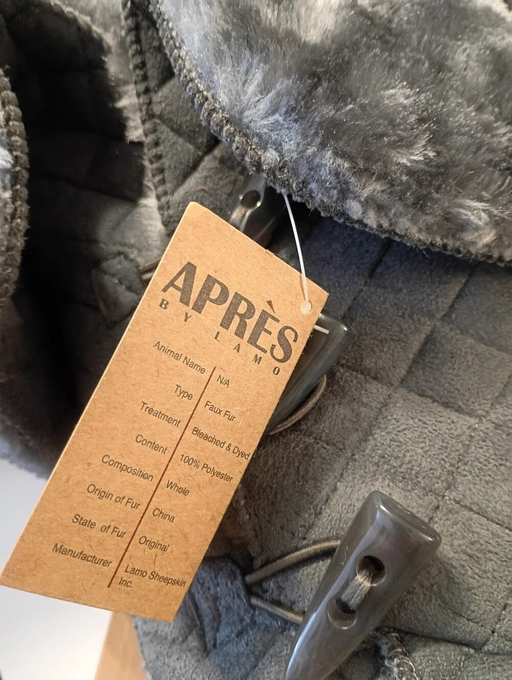 Apres By Lamo Quilted Winter Boots Toggle Women's Size 8 Gray NWT & Box